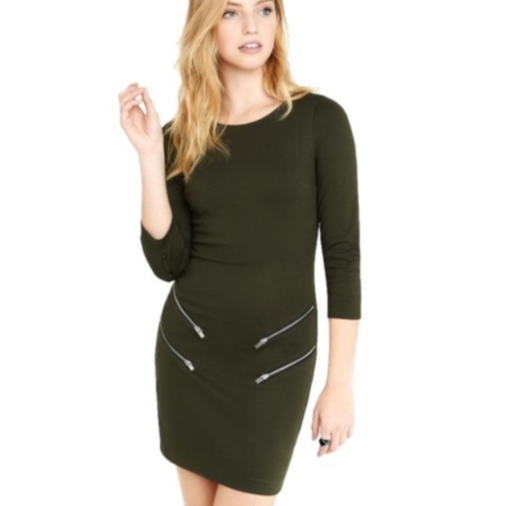 DOUBLE ZIPPER BODYCON DRESS